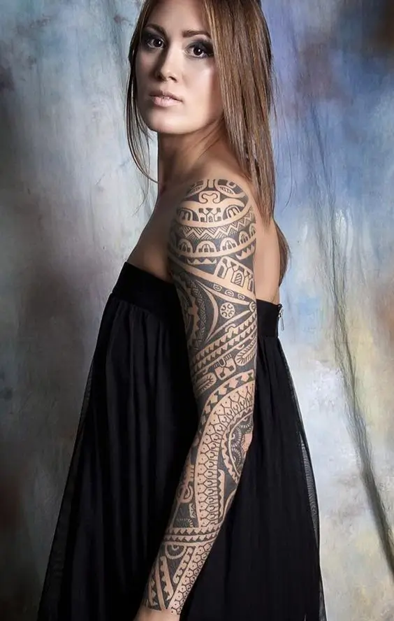 Stunning Female Flower Sleeve Tattoos