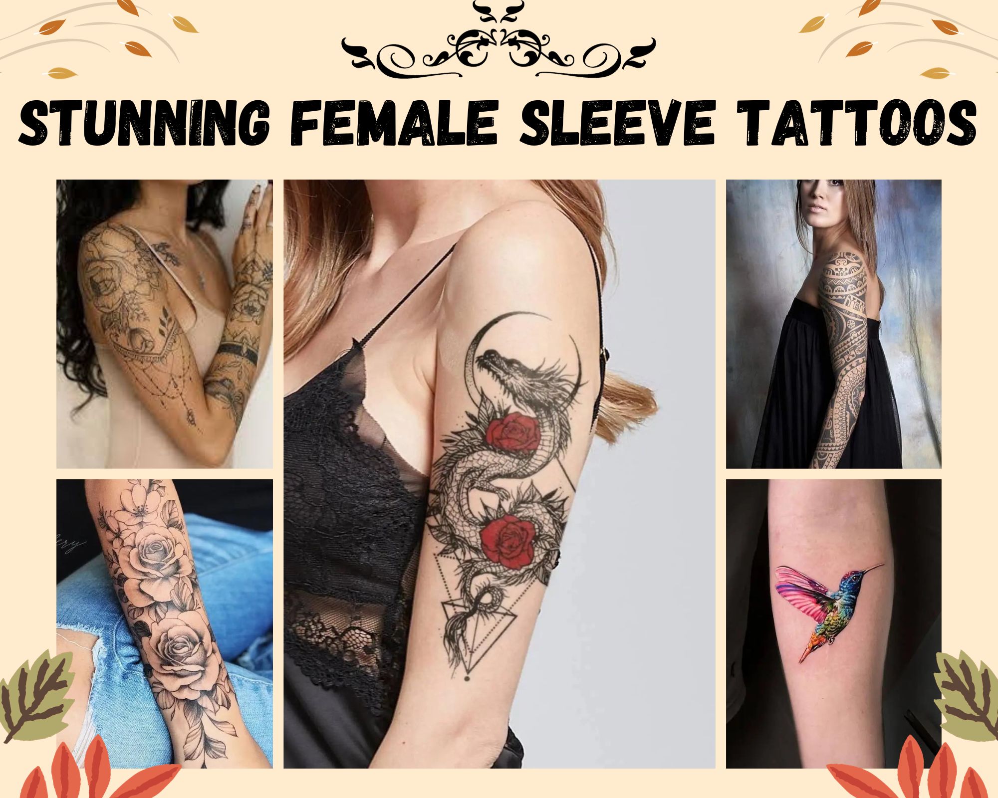 Stunning Female Flower Sleeve Tattoos